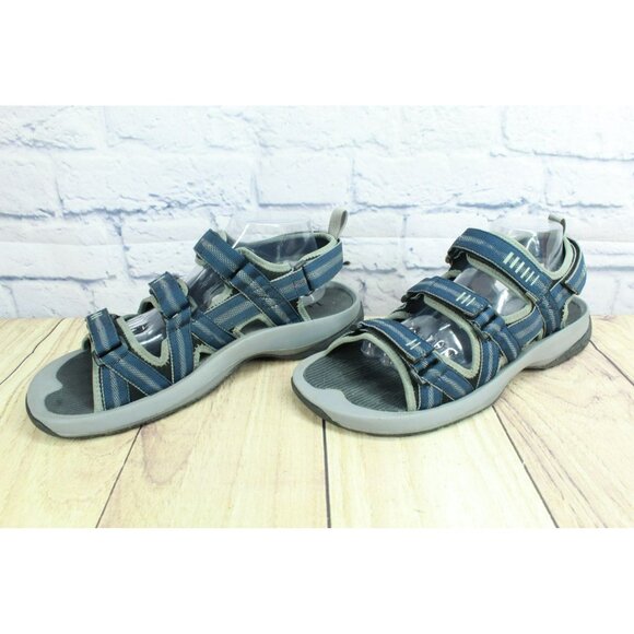 LL Bean Monhegan Blue Nylon Hook & Loop Fisherman Sports Water Sandals Size 11 M main image 7